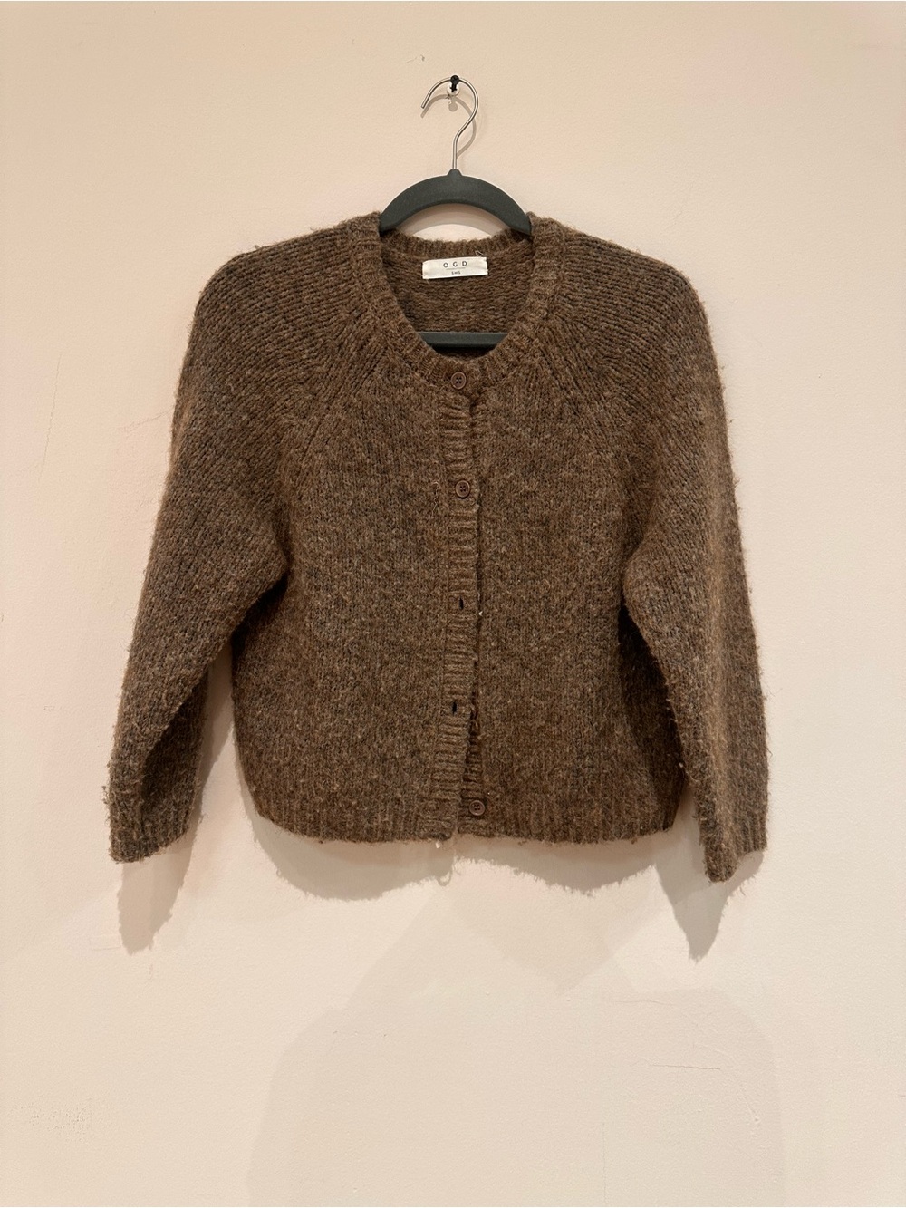 Cozy Brown Button-Front Women’s Cardigan